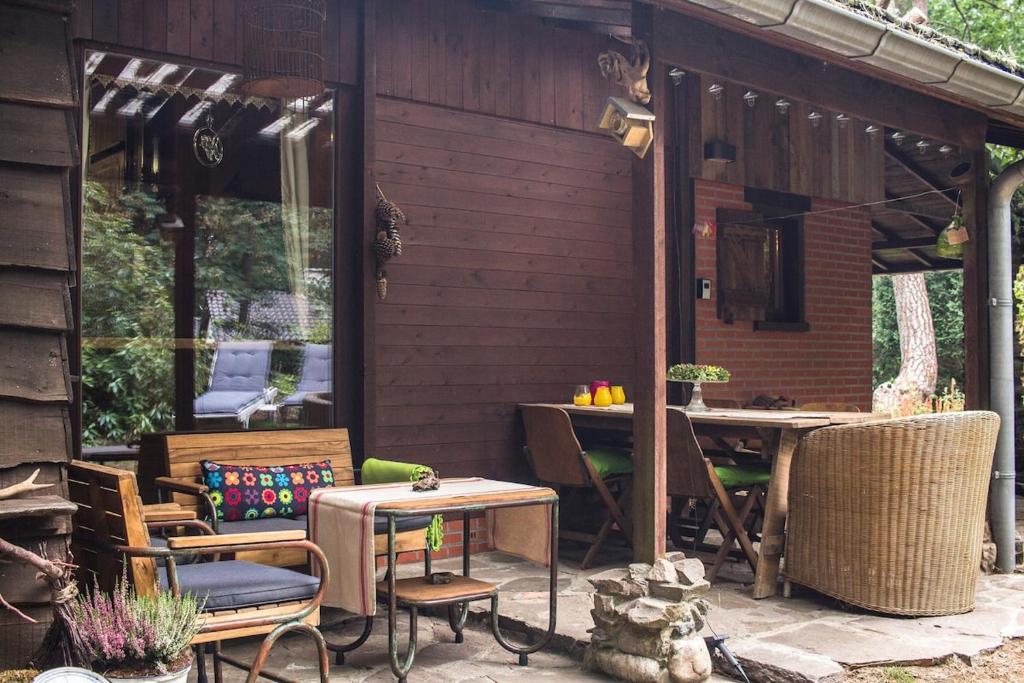 Zithoek op het overdekte terras