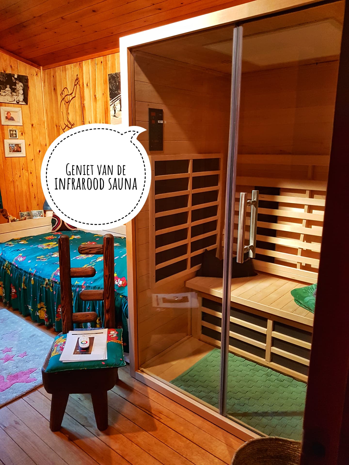 Infraroodsauna en slaapgelegenheid
